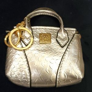 Adorable silver small purse key chain